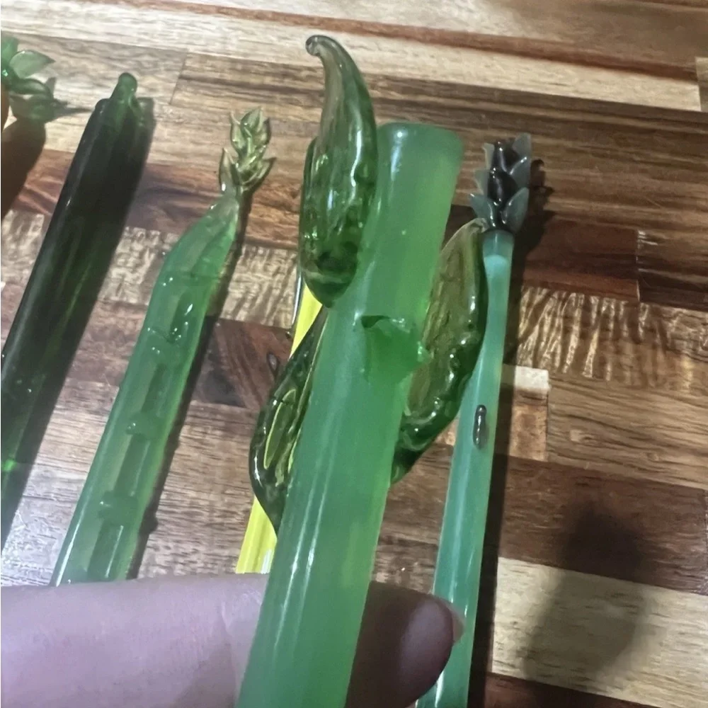 6 Vintage Crate & Barrel Bloody Mary Vegetables glass swizzle sticks Stirs Bar